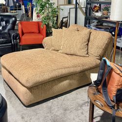 Gorgeous Copper 70s Style Chaise Sofa