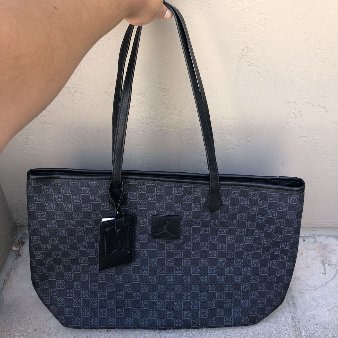 New Nike Jordan Monogram Tote Bag Purse Shoulder Black