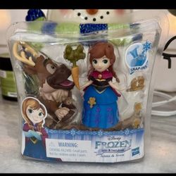 New HTF RARE  Disney Frozen Little Kingdom Anna & Sven Snap-Ins Figures
