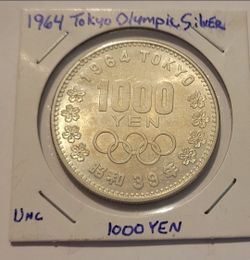 1964 Tokyo Olympic Silver Coin- 1000 Yen