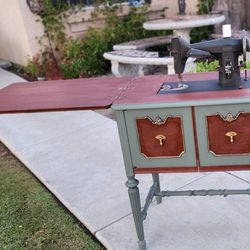 Vintage Antique 1940s Fold Away Kenmore Sewing Cabinet 