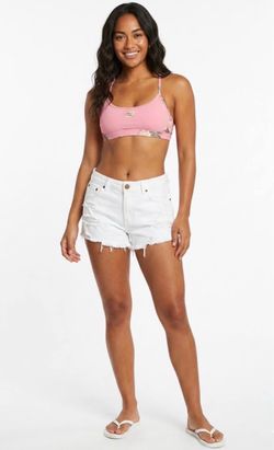 Aeropostale Women's White Denim Shorts Size 10 High Rise Shorty Cut Off