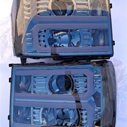 07-13 Gmc Sierra LED DRL Headlights Luces Focos Micas Faros Faroles07-13 Gmc Sierra LED DRL Headlights Luces Focos Micas Faros Faroles