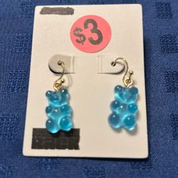 Blue Gummy Bear Earrings 