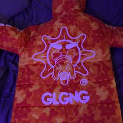 Glo Gang Orange Camo Puffer Coat 