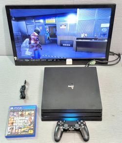 Ps4 Pro 1TB Console with Grand Theft Auto V Five + Controller and Cables - TESTED