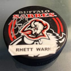 Buffalo Sabres Autographed Rhett Warrener Puck 