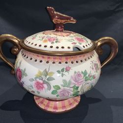 Mackenzie Childs Lot Chelsea Luster Teapot  Tureen  Playter