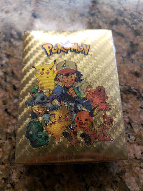 55 Pokemon Cards Gold In Box New