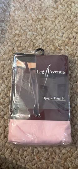 Leg Avenue Pink Opaque Thigh Hi Stockings