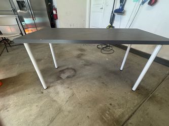Dark Gray Desk with White Legs