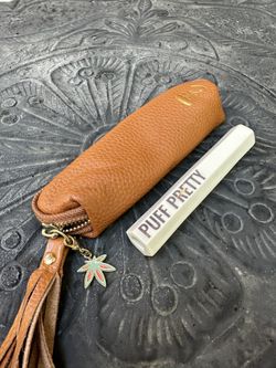 White Ceramic Piece W/ Leather Case