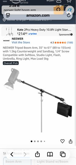 Neewer Light Tripod with Boom Arm