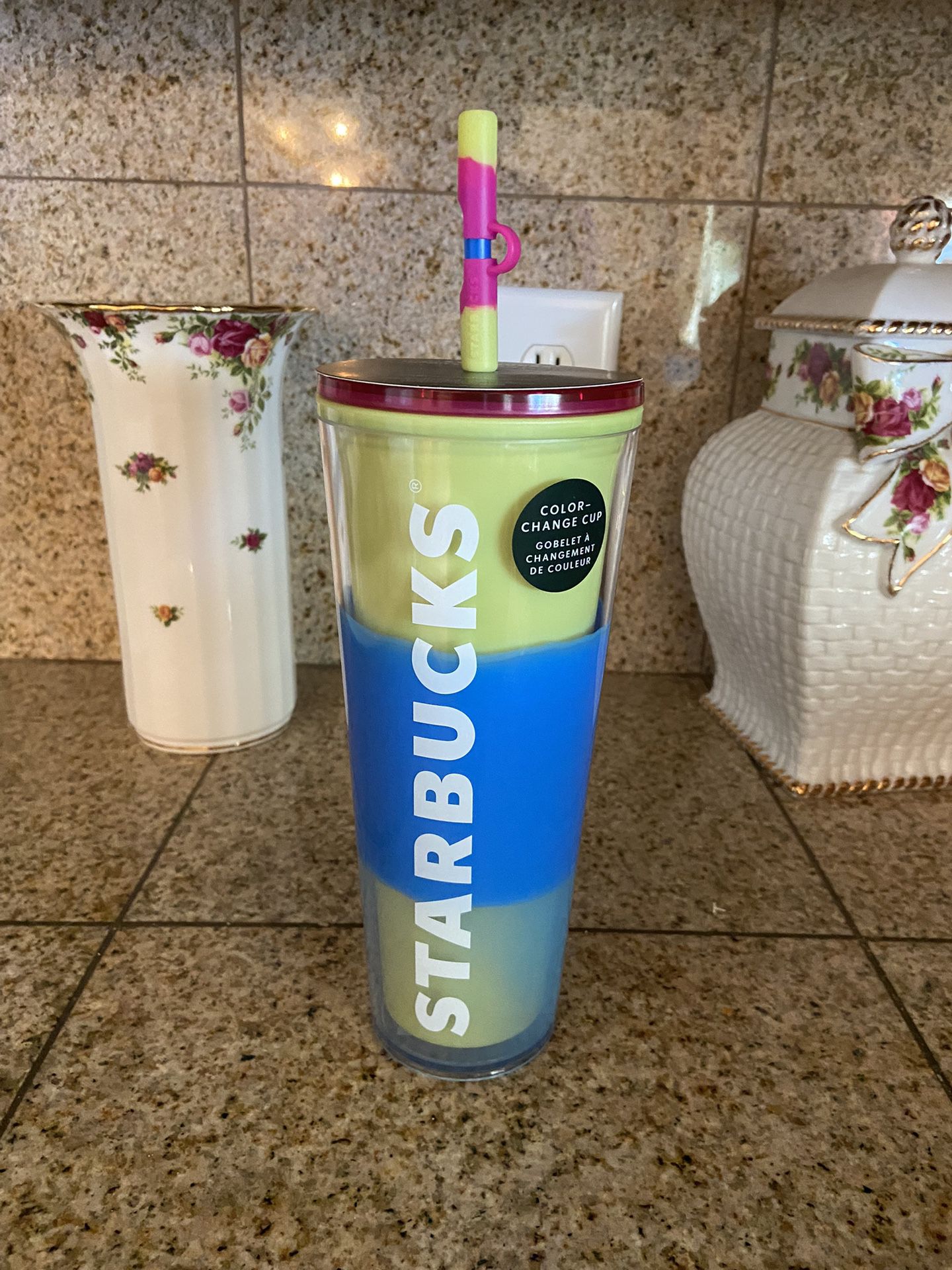 Starbucks 2023 Spring Straw Topper Color Changing Tumbler 24oz Cup