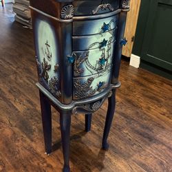 Most Gorgeous Jewelry Armoire! Nautical Theme- Bedazzled W  Kraken / Octopus / Fish / Ship / Shells/ Coral Reef / Anchor / Jellyfish And Starfish 