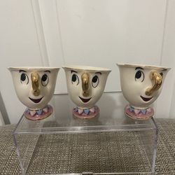Kato Kogei Set Of 3 CHIP Tea Cup Disney Beauty and the Beast