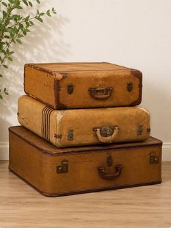“Vintage Suitcase Set of 3 – Rustic Decor / Photography Props”