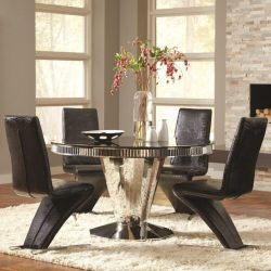 5 Piece Round Dining Table & Black Chair Set (NO CREDIT CHECK FINANCING)