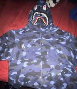Blue Camo Bape Zip-Up Hoodie