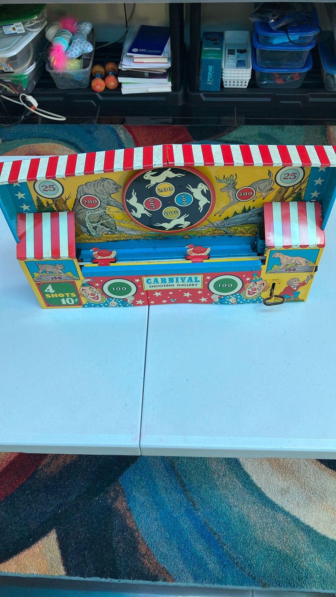 Old Wind-Up Toy Carnival Shooting Gallery
