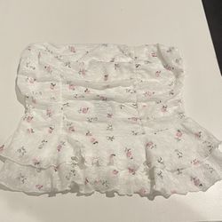 Strapless Floral Top 