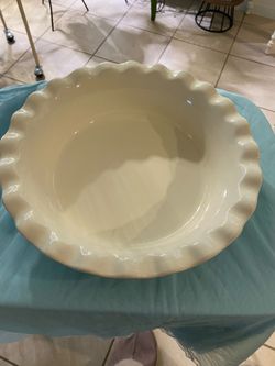 BLUE/WHITE DEEP PIE DISH