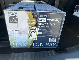 Hampton Bay Corwin 52in Matte White LED Ceiling Fan w/ Light 5-Blade Pull Chain