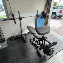 Workout Bench And Weights