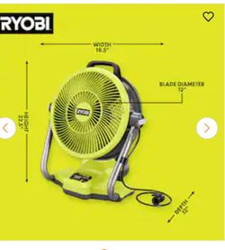 RYOBI
ONE+ 18V Cordless Hybrid WHISPER SERIES 14 in. Air Cannon Fan (Tool Only)