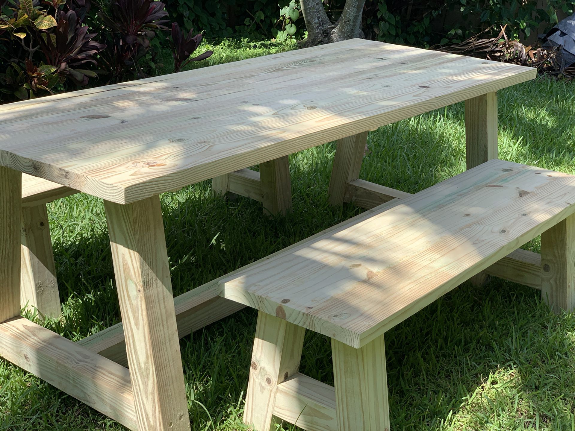 Exterior and Interior hand and custom made table “Erika” for patio, dining, picnic, restaurant