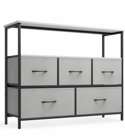 New Gray Fabric/Metal frame 5 drawer drawer/ TV stand $35  f