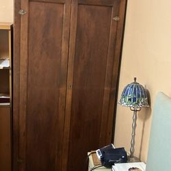 Antique Armoire Wardrobe Solid Wood