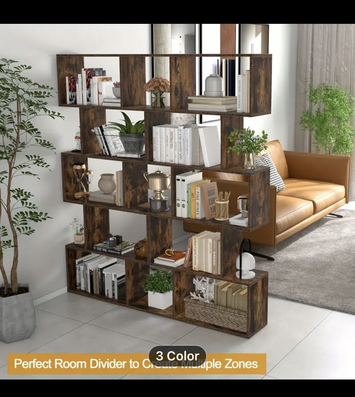 Bookshelf 5 Tier Divider Storage Display Shelf’s