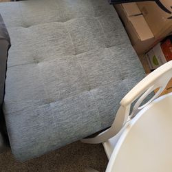 Teal Blue Couch With Ottoman