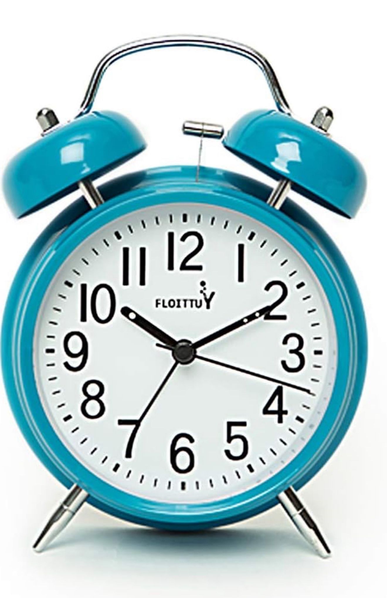 Loud Alarm for Deep Sleepers) 4'' Twin Bell Alarm Clock with Backlight- Blue
