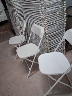 Folding plastic and metal chairs