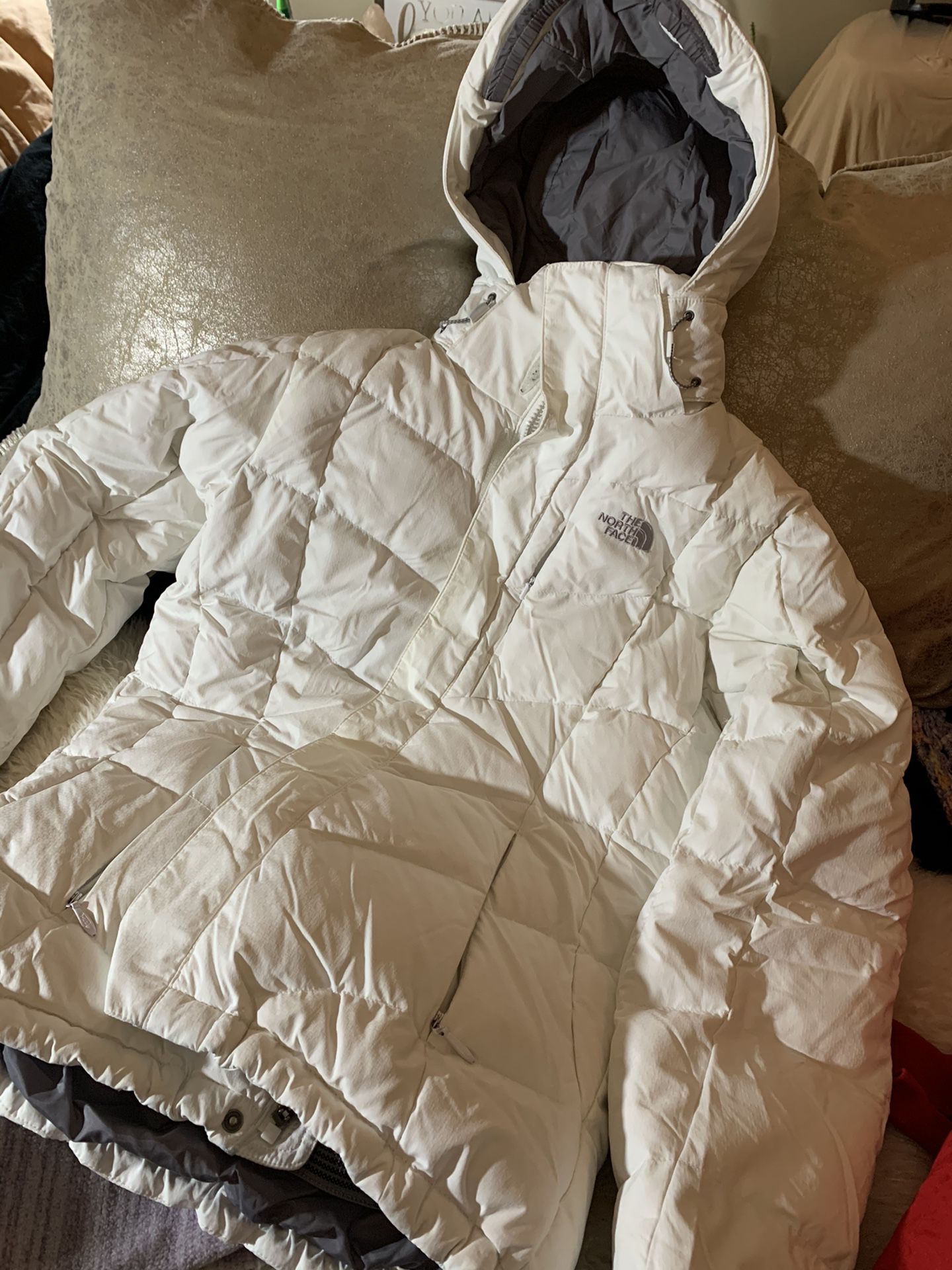 White The North Face down jacket, size M