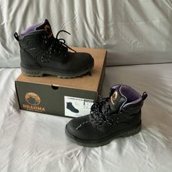 Women’s Black Work Boots Steel Toe