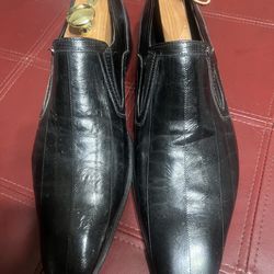Mario Bruni Italy Black Slip On Dress Shoes Leather Beautiful Design Men’s 12