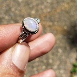 Sterling Silver Moon Ston Ring