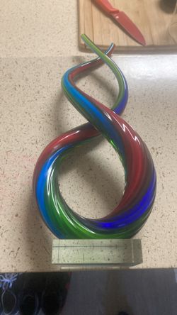 Double Helix/Infinite Potential Glass Art/Glass Trophy
