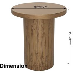 🥨Metal Small Patio Table, Round Outdoor Side Table, Wood Color Outdoor Accent End Table, Patio Furniture, for Garden, Pool, Yard, Balcony