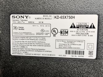 Broken 65 “ Sony (screen Popped Out)