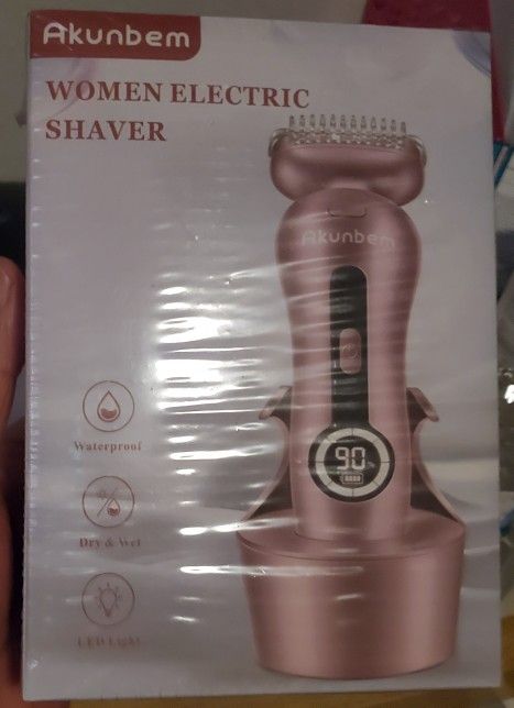 New Sealed In Package Pink Women Electric Shaver Wet And Dry