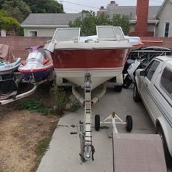 Boat Trailer And 80hp Mercury Outboard