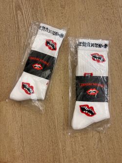 Chrome Hearts Lips Graphic Crew Socks