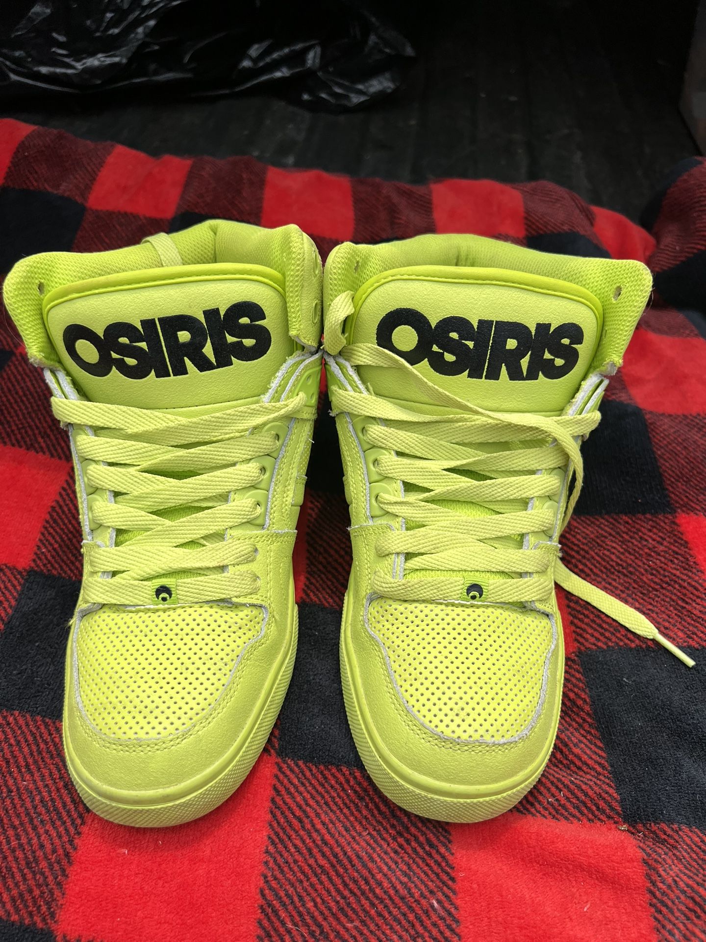 Osiris NYC 83 Neon Fluorescent Yellow Skate Shoes Size 8