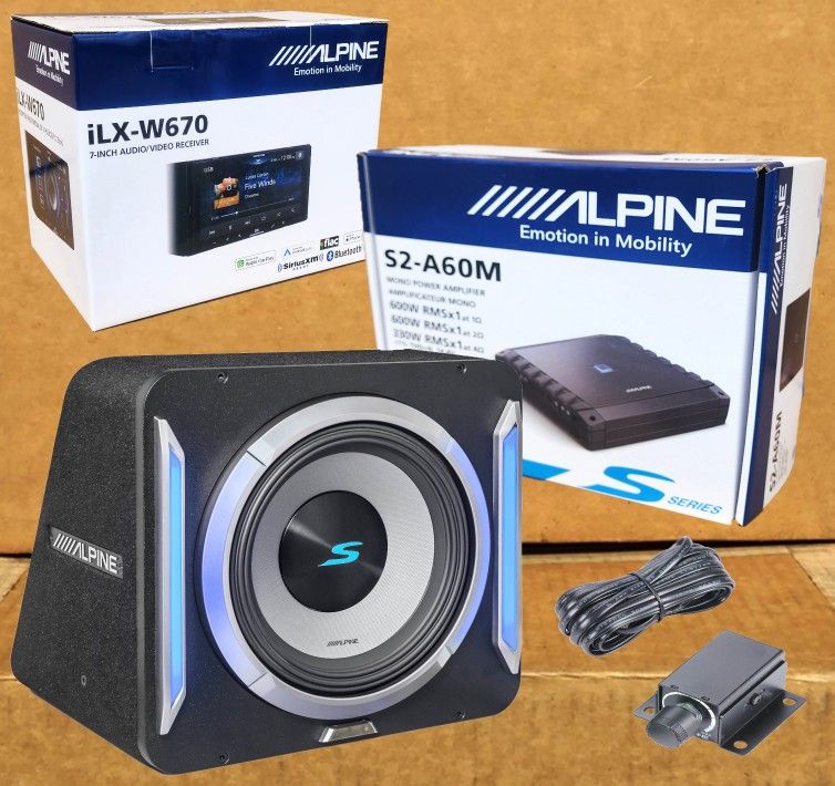 Alpine 12" Subwoofer LED Lights Mono Bass Amplifier Knob Control 7 Inch Touchscreen Stereo Package 🚨 Payment Options Available 🚨 No Credit Needed 🚨