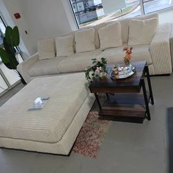 Ashley Ivory Cloud White Soft Deep Seating Cozy Modular Sectional Sofa 