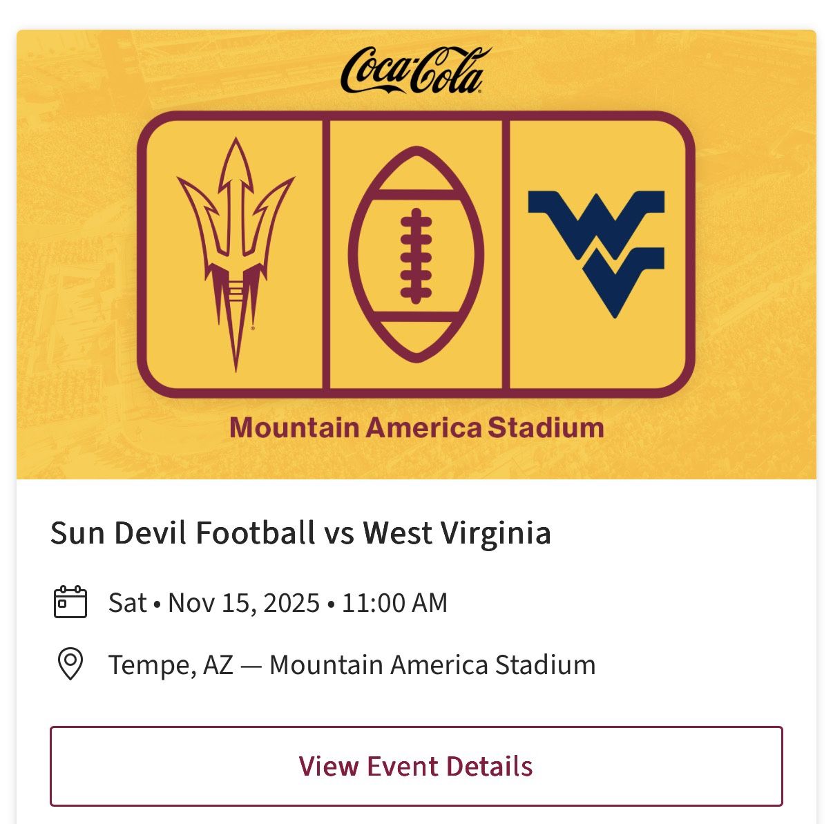 Arizona State Vs West Virgina Football Tickets 